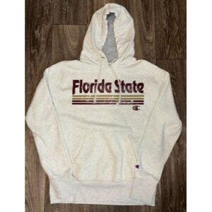 Champion Florida State Seminoles HOODIE Womens Medium Cream Garnet Gold Pullover